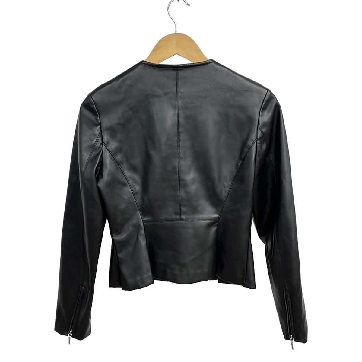 [未使用] 現行　エストネーション　フェイクレザージャケット　黒　サイズ38 ESTNATION(エストネーション) ライダースジャケット サイズ38 M