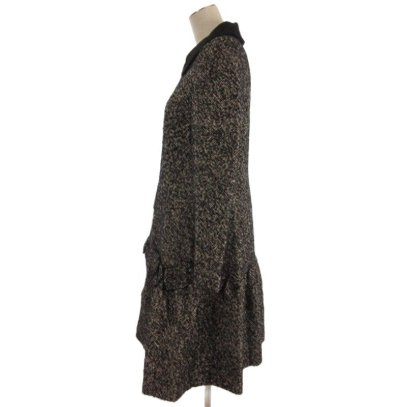 エムズグレイシー M'S GRACY ツイード コート ジップアップ ブラック系