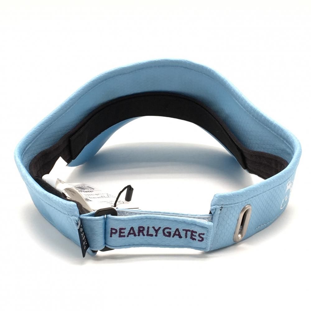 新品】パーリーゲイツ サンバイザー ライトブルー×白 ニコちゃん