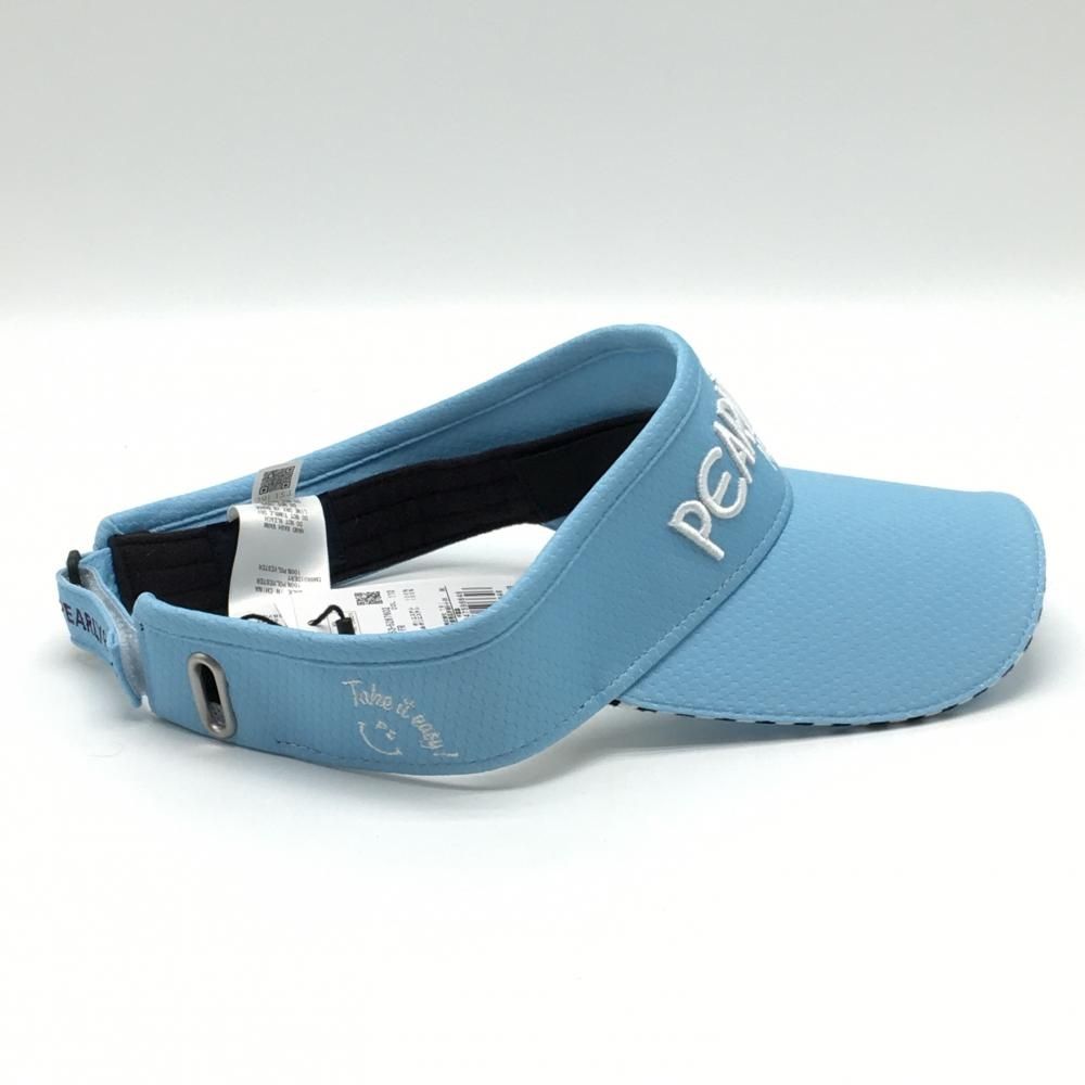 新品】パーリーゲイツ サンバイザー ライトブルー×白 ニコちゃん