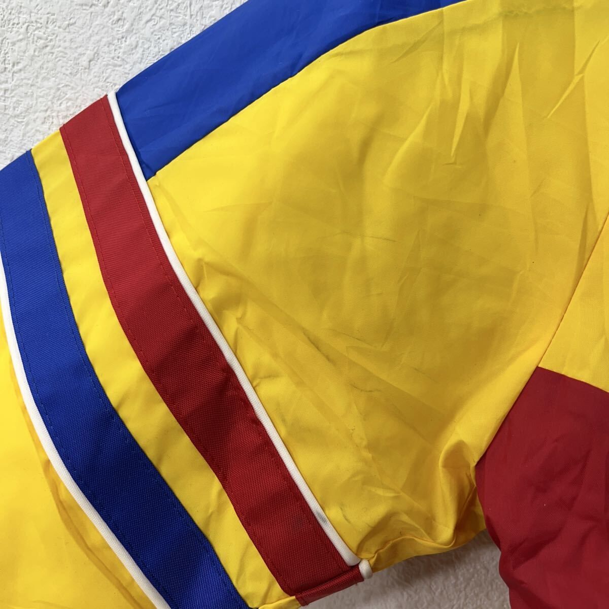 JUSTICE BROS ナイロンジャケット M イエロー マルチカラー ジップ