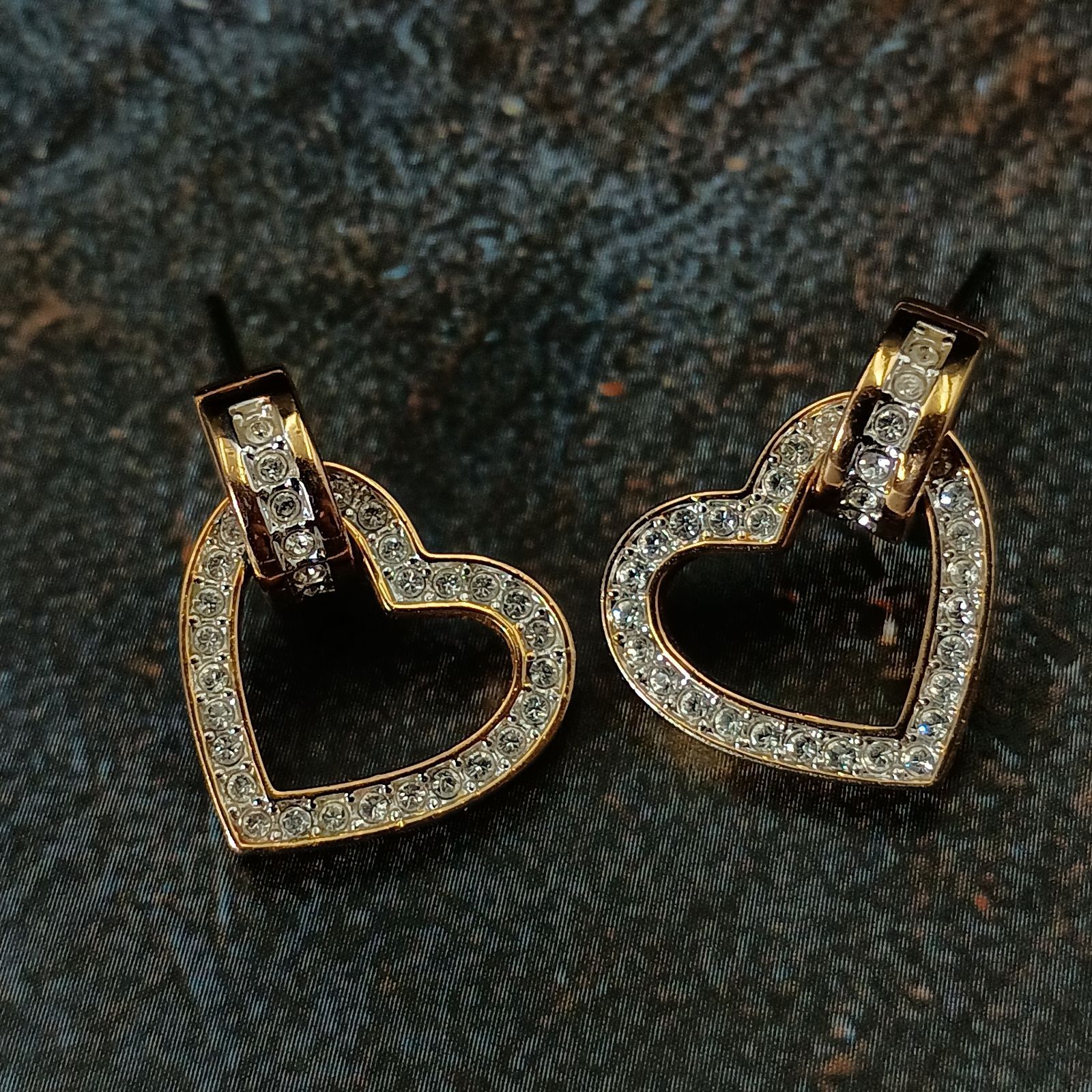 Swarovski スワロフスキー ハート ゴールド ピアス 両耳 レディース 