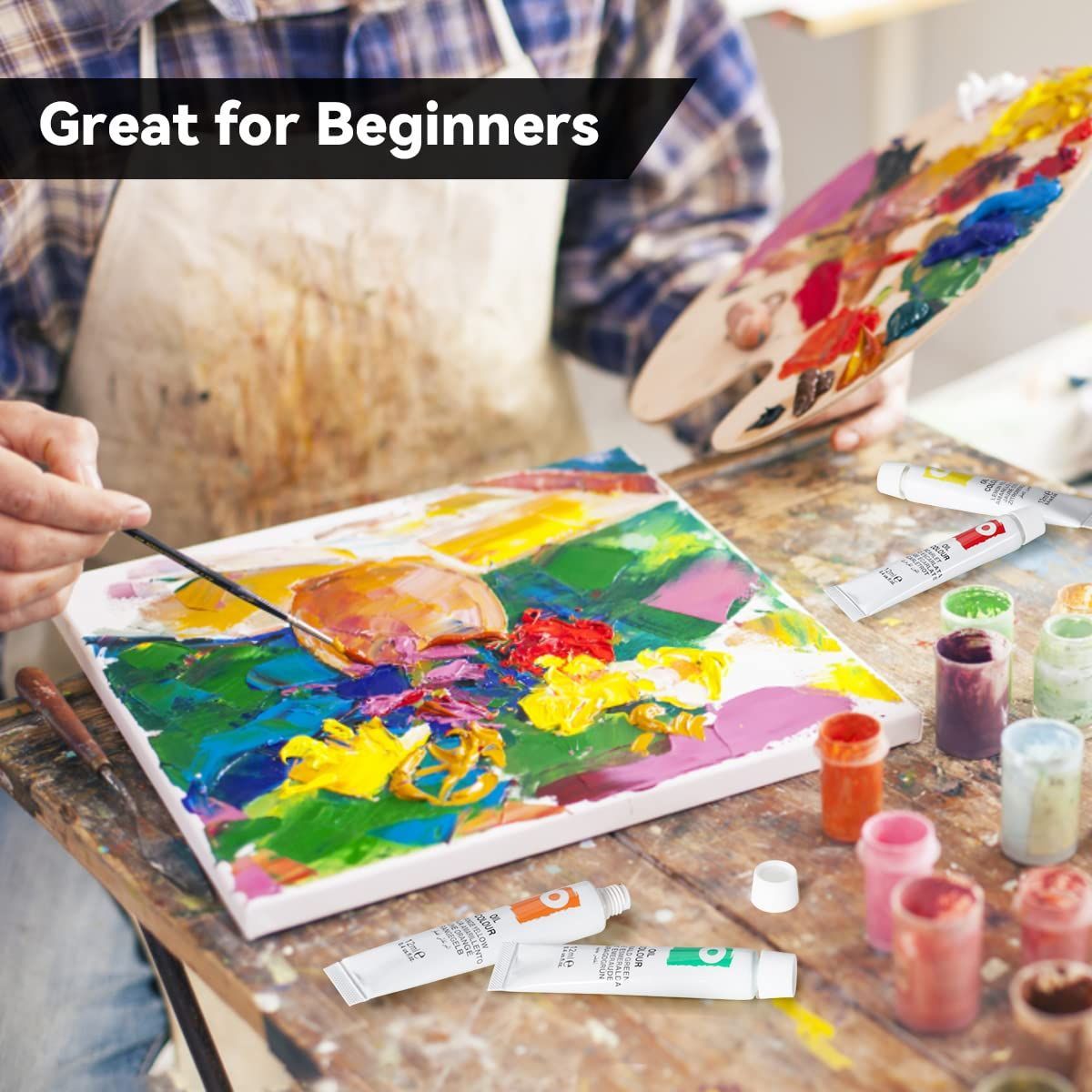お値下げしました！新品未使用品 油絵セット Amazon | Ohuhu 油絵具 セット 56点セット 36色 油絵 油絵の具 絵画