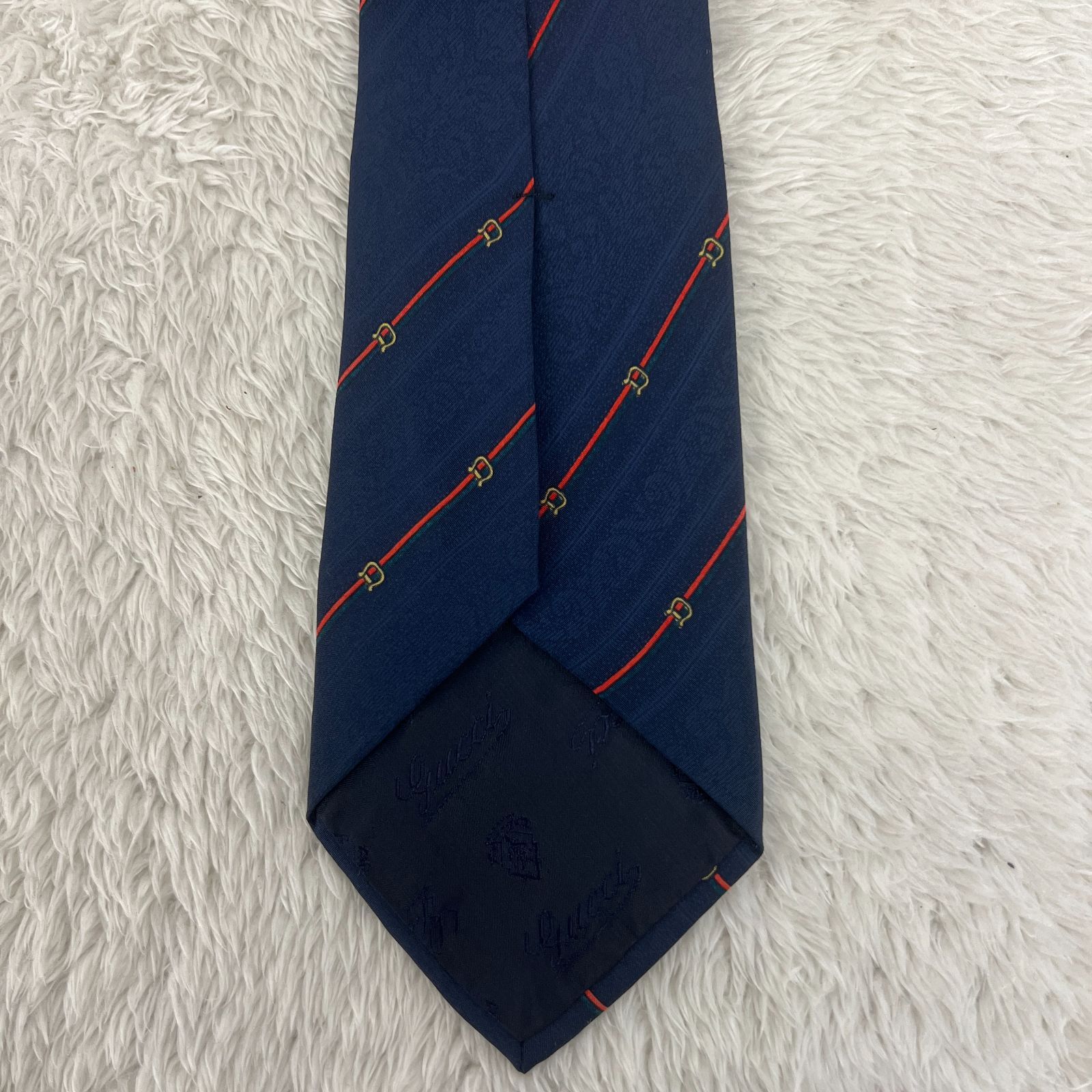 美品》GUCCI (グッチ) シルクネクタイ イタリア製 総柄 インター