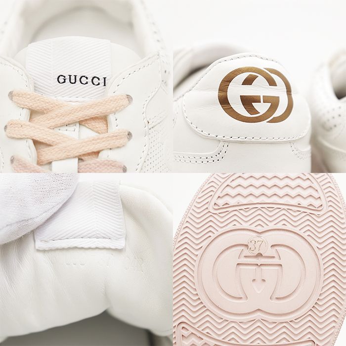 美品】GUCCI グッチ ローカットスニーカー レザー シグネチャー ロゴ 