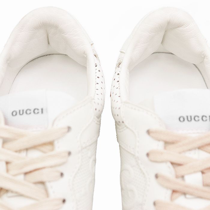 美品】GUCCI グッチ ローカットスニーカー レザー シグネチャー ロゴ 