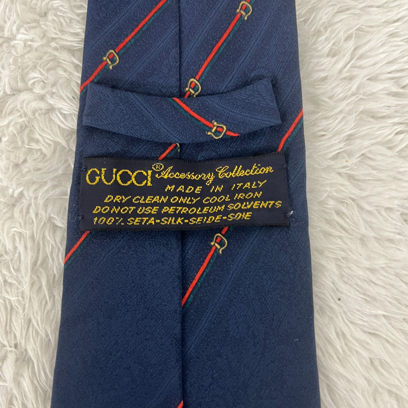美品》GUCCI (グッチ) シルクネクタイ イタリア製 総柄 インター