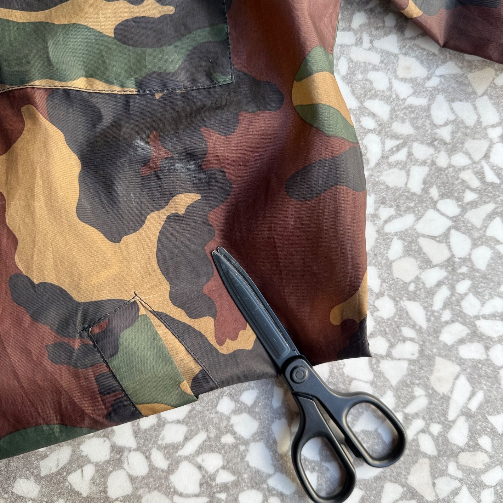 STUSSY / 90′s OUTDOOR nylon jacket オールドステューシー 総柄 迷彩