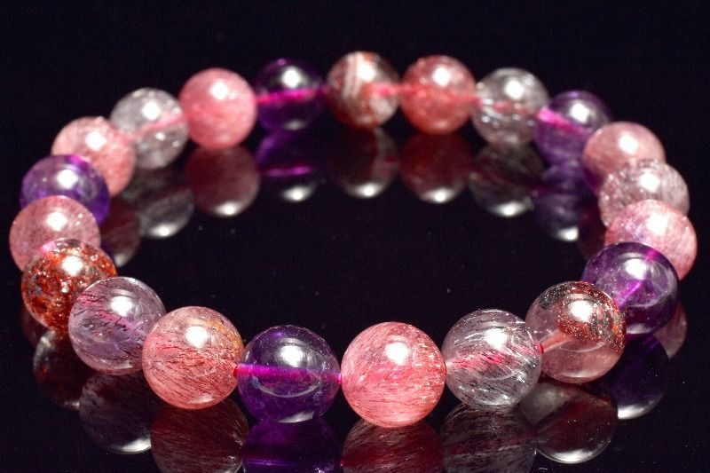 パワーストーン⑨ 1点物】AAAAA☆極上の輝き スーパーセブン 9mm ブレスレット