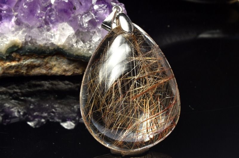 1点物】シルバー925◇高発色 ブロンズルチルクォーツ 32x24mm