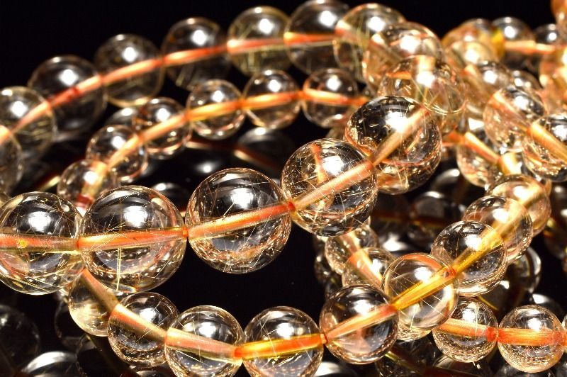 透明内包美 ルチルクォーツ 11.5-12mm ブレスレット 1個売り 