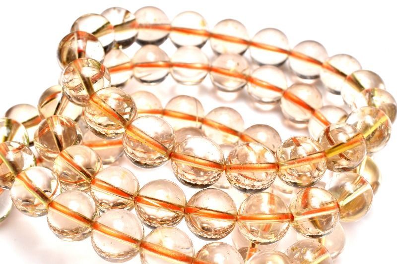 透明内包美 ルチルクォーツ 11.5-12mm ブレスレット 1個売り 