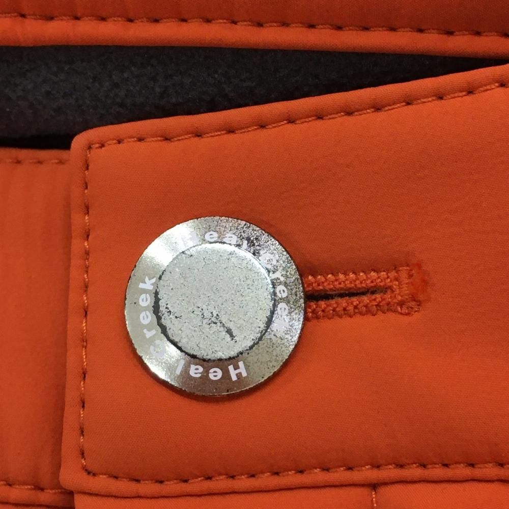 美品】ヒールクリーク パンツ オレンジ シンプル ロゴ刺しゅう