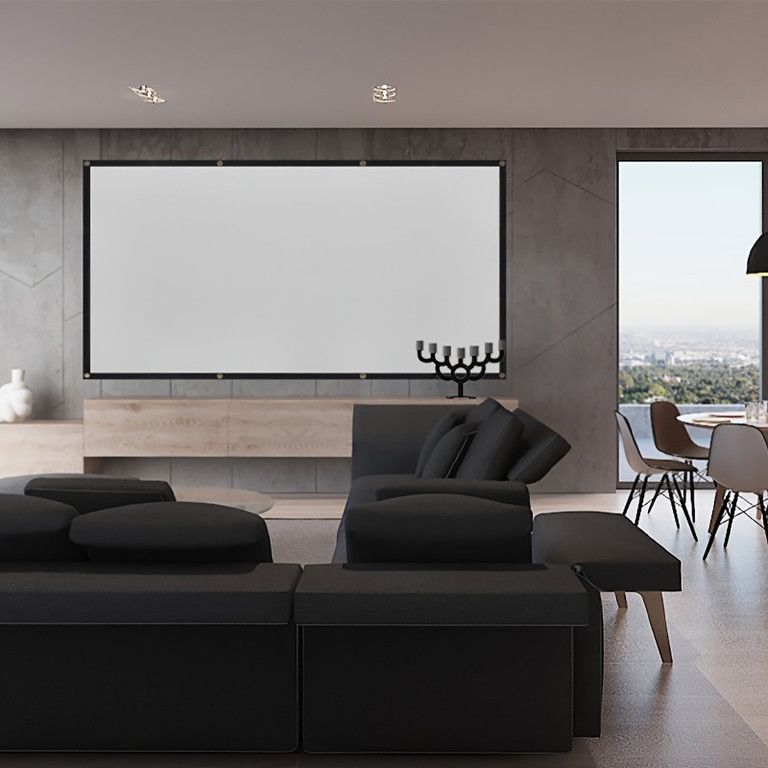 4K対応＆しわ防止】60インチ プロジェクタースクリーン 16:9 壁掛け