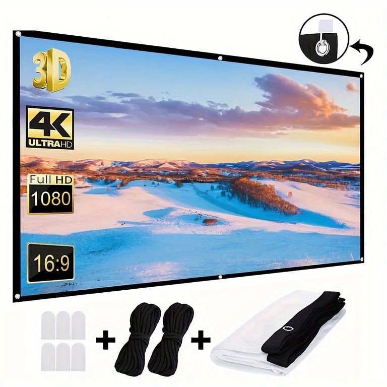 大画面で迫力満点】254cm/183cm プロジェクタースクリーン 16:9 HD