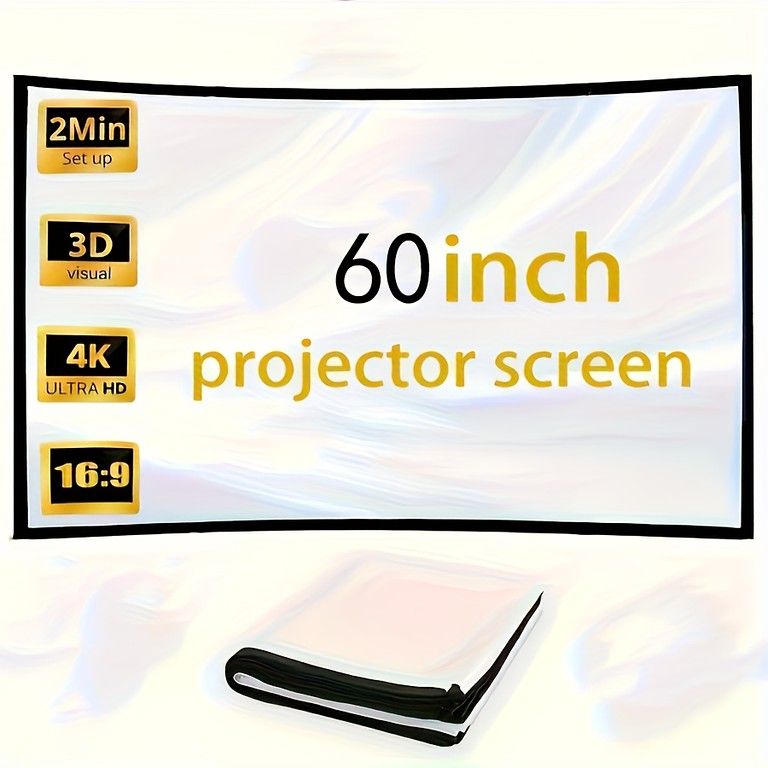 大画面60インチ】プロジェクタースクリーン 4K対応 シワになりにくい