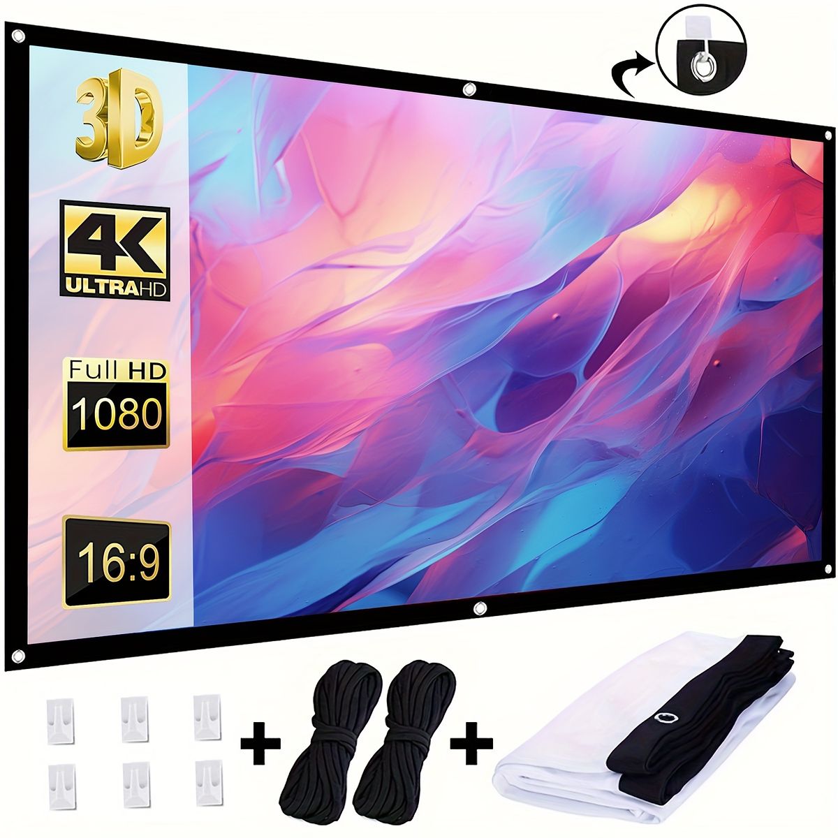 高画質＆軽量】84インチ 4K プロジェクタースクリーン 折りたたみ式