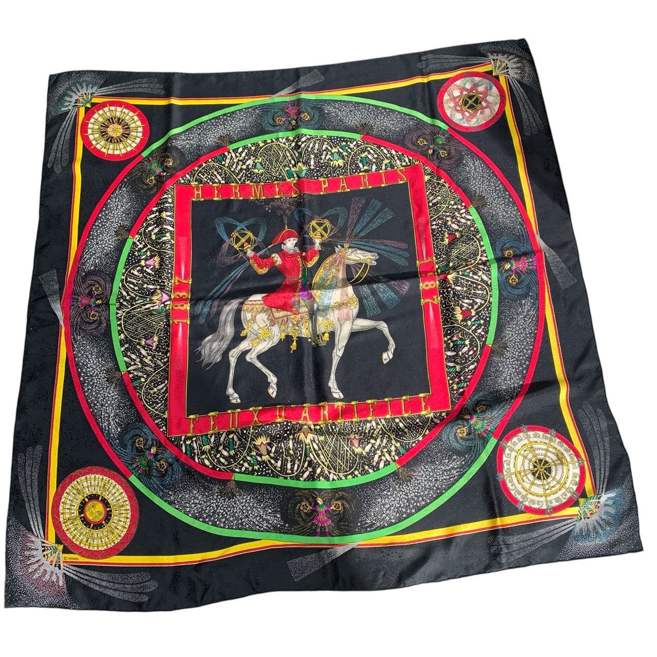 ♪3773 HERMES エルメス カレ90 150周年記念 FEUX D' ARTIFICE 技巧の