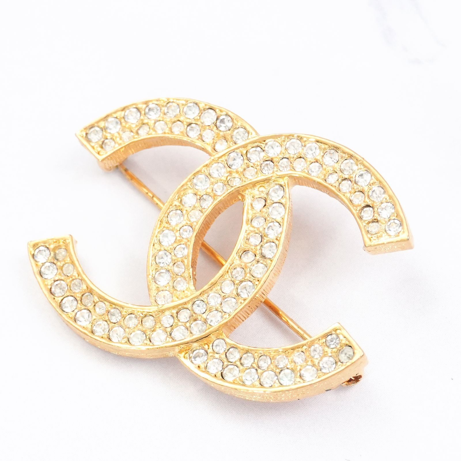 CHANEL シャネル ココマーク ブローチ ラインストーン ゴールド - メルカリ