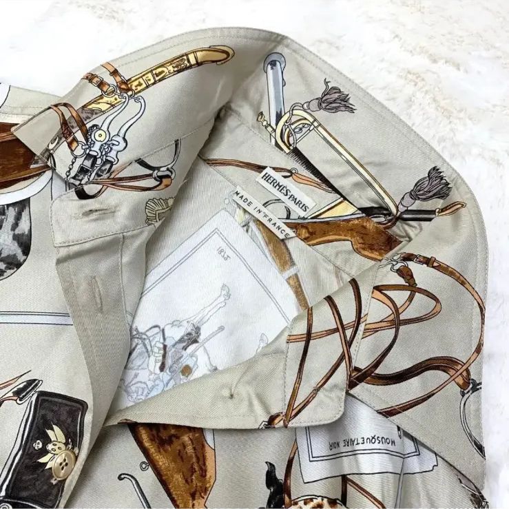 HERMES エルメス マルジェラ期 シルク 長袖 シャツ 馬柄 36 - メルカリ