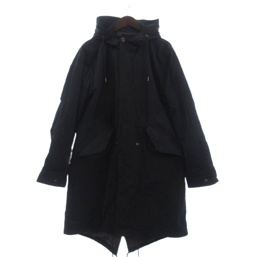 【新品】G-STAGE ワイドサイズ モッズコート ジーステージ G-stage モッズコート ジャケット 長袖 フード 670812 黒