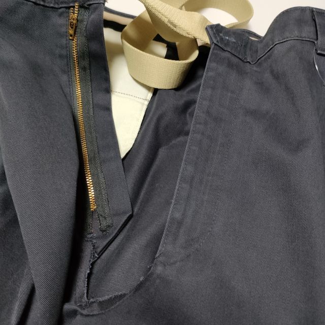 MAISON EUREKA ヴィンテージリメイクラップワイド チノパンツ ネイビー