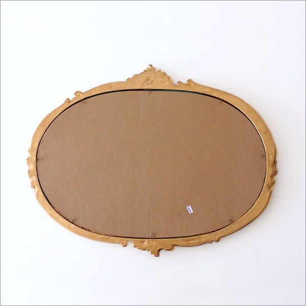 鏡 壁掛け 楕円 オーバル ウォールミラー アンティーク ゴールド