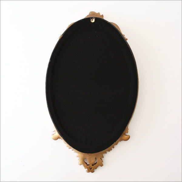 アンティーク　楕円形　壁掛け鏡　ミラー　彫刻 アンティーク 壁掛け鏡 ウォールミラー 楕円 ロココ調 おしゃれ