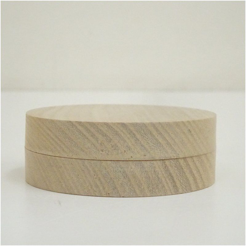 未使用 茶道具 指物師 萩井 好斎作 欅 丸盆 底印 共箱 未使用 茶道具