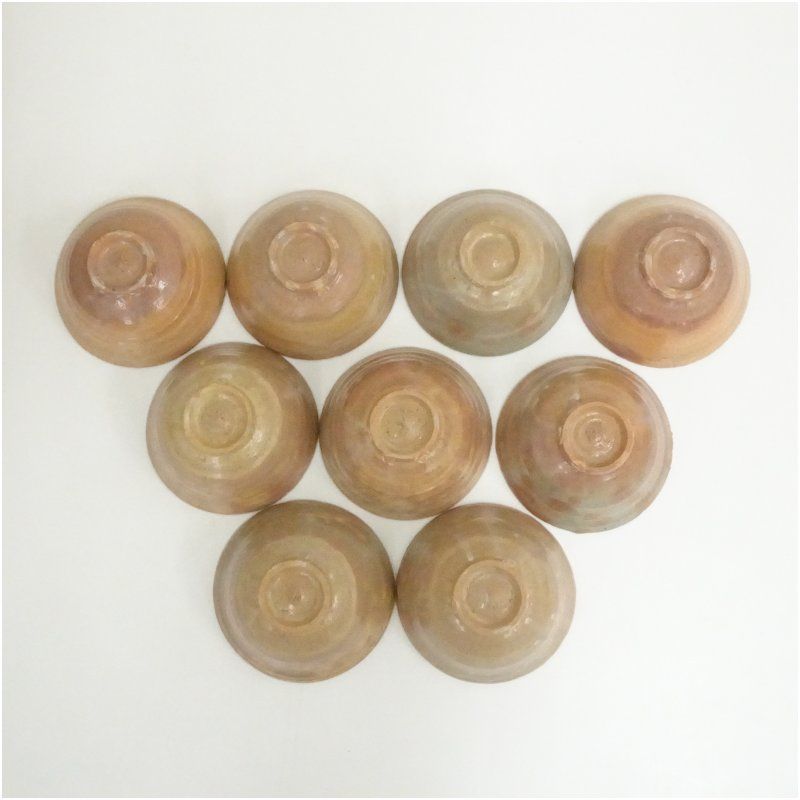 駕洛窯造 御本数茶碗9客（共箱） 茶道 抹茶 おしゃれ 抹茶茶碗 抹茶碗