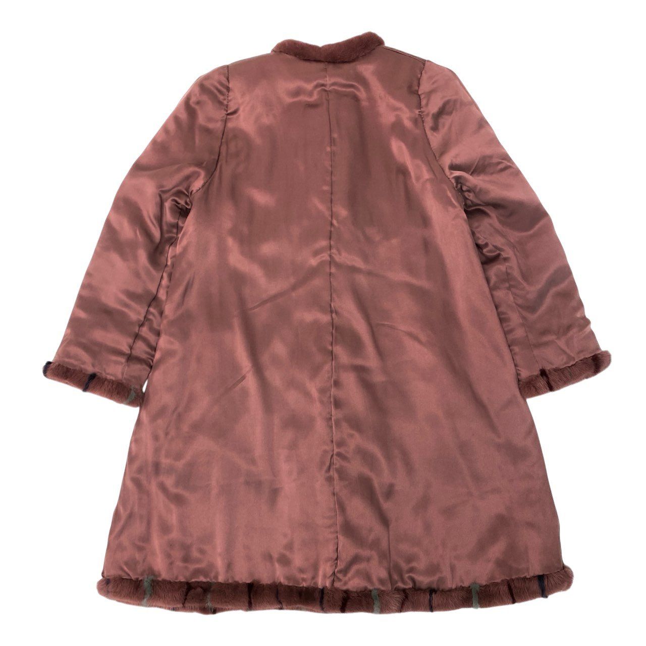 34a16 染めミンク ミックスファー リバーシブルコート サイズF ピンク