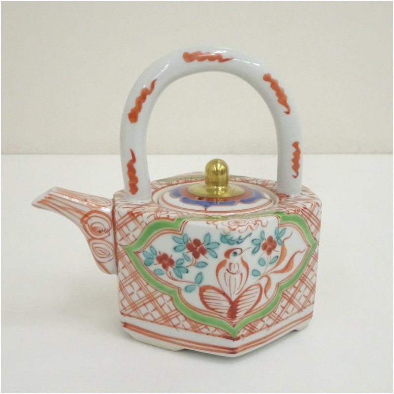 京焼 手塚祥堂造 赤絵銚子 共箱 ちょうし 酒器 おしゃれ 和食器 お酒 料理 ディスプレイ インテリア 懐石 茶道 茶道具 骨董