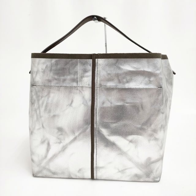 how to live 箔バッグ 銀色の箔 勝屋まゆみ トートバッグ シルバー