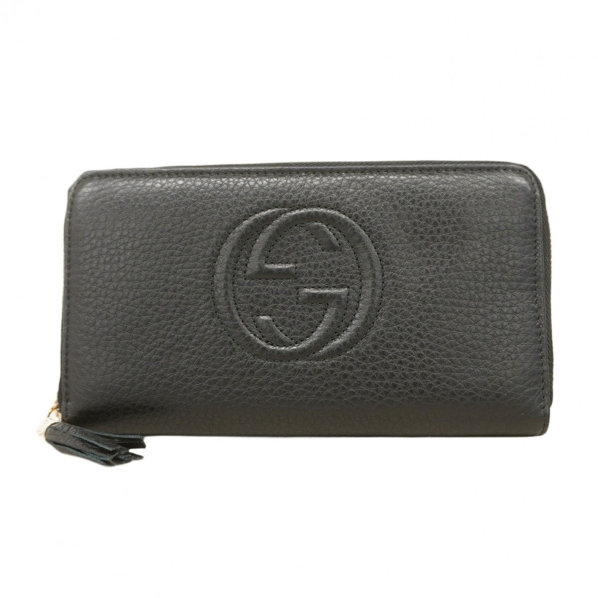 GUCCI ソーホー　長財布　used 6ac2128】グッチ 長財布 ソーホー 308280 レザー ブラック シャンパン