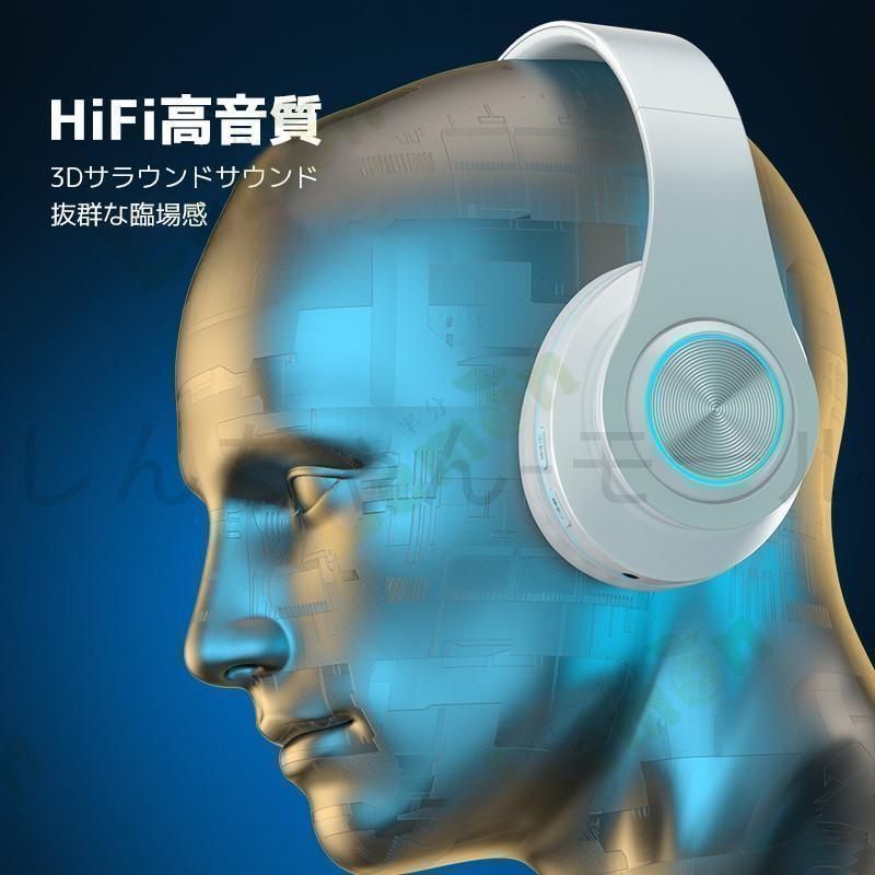 新しい未使用 ワイヤレスヘッドホン ヘッドセット 通話機能 Bluetooth5 