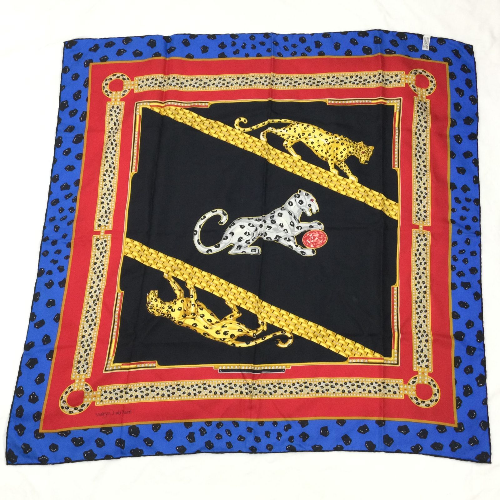 must de Cartier カルティエ シルクスカーフ ヒョウ レオパード大判