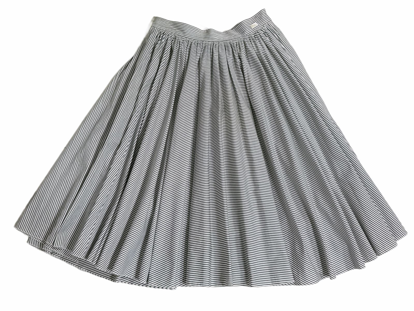 美品FOXEY/フォクシー Skirt(Stripe Circular) 34202 スカート
