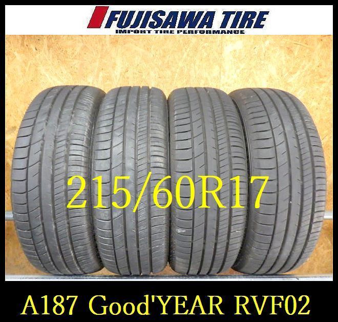 2024年製　グッドイヤー　RVF02　215/60R17　国産　バリ溝　4本 A187】G◇送料無料◇2024年製造 約8部山◇Good'YEAR EfficientGrip