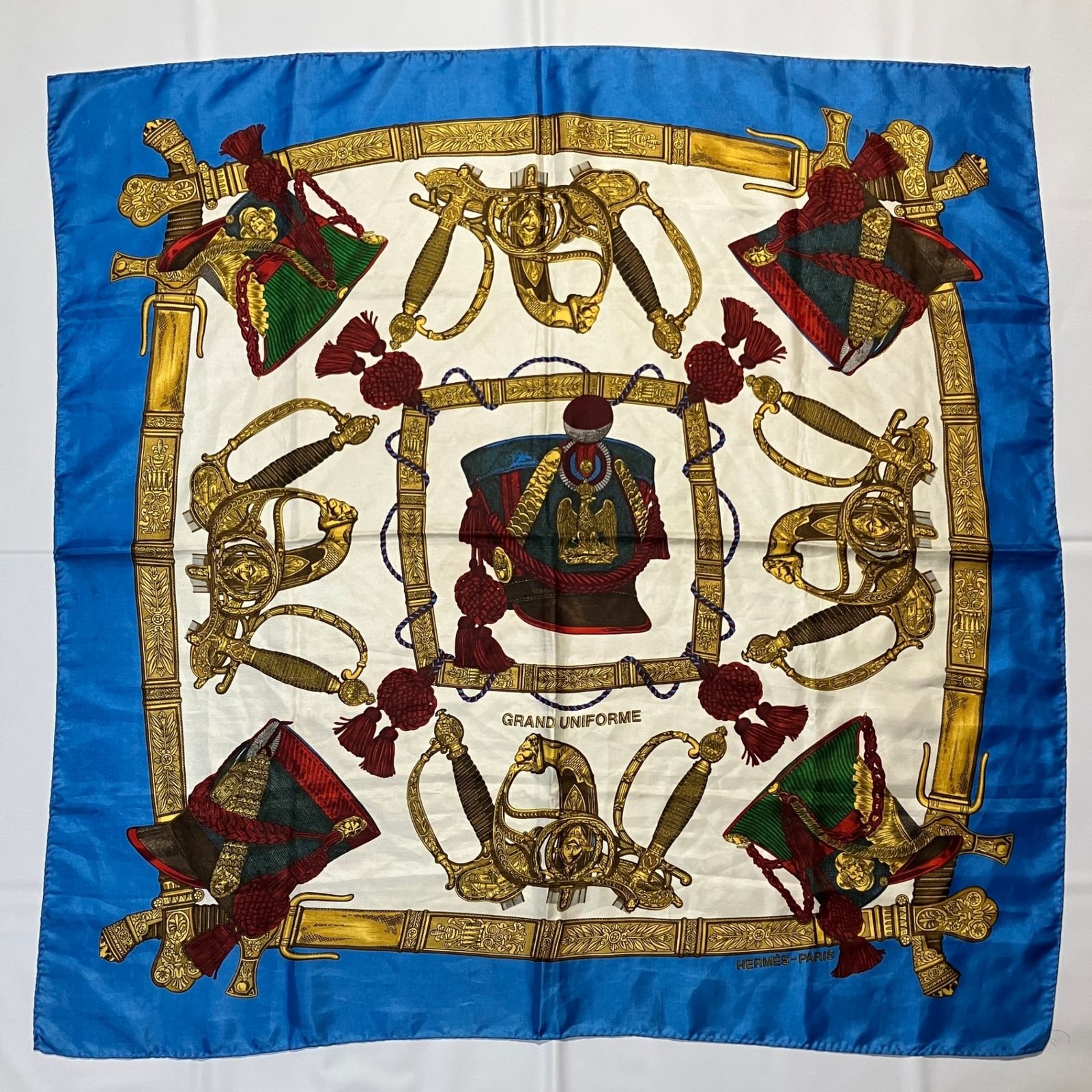 2511-160｜エルメス カレ 90 スカーフ シルク ブルー - メルカリ