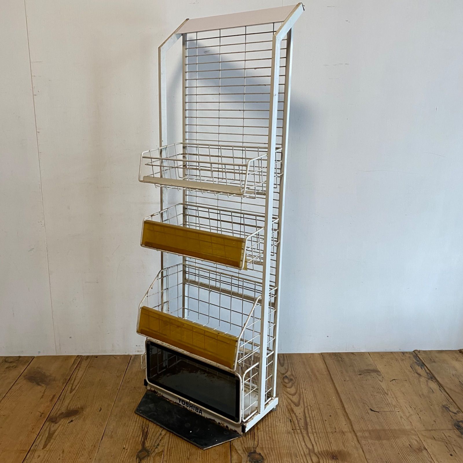 ヴィンテージ TOSHIBA 陳列棚 スチールラック 店舗什器 レトロ y520