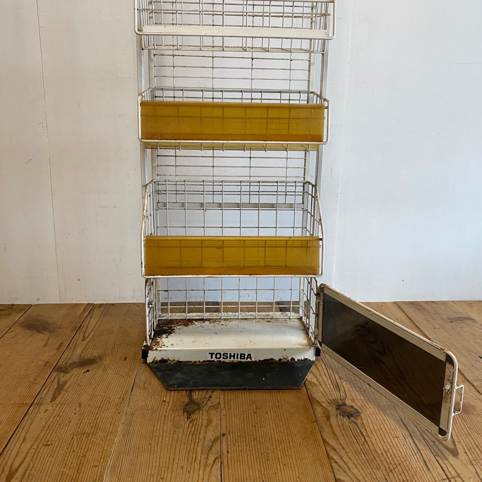 ヴィンテージ TOSHIBA 陳列棚 スチールラック 店舗什器 レトロ y520