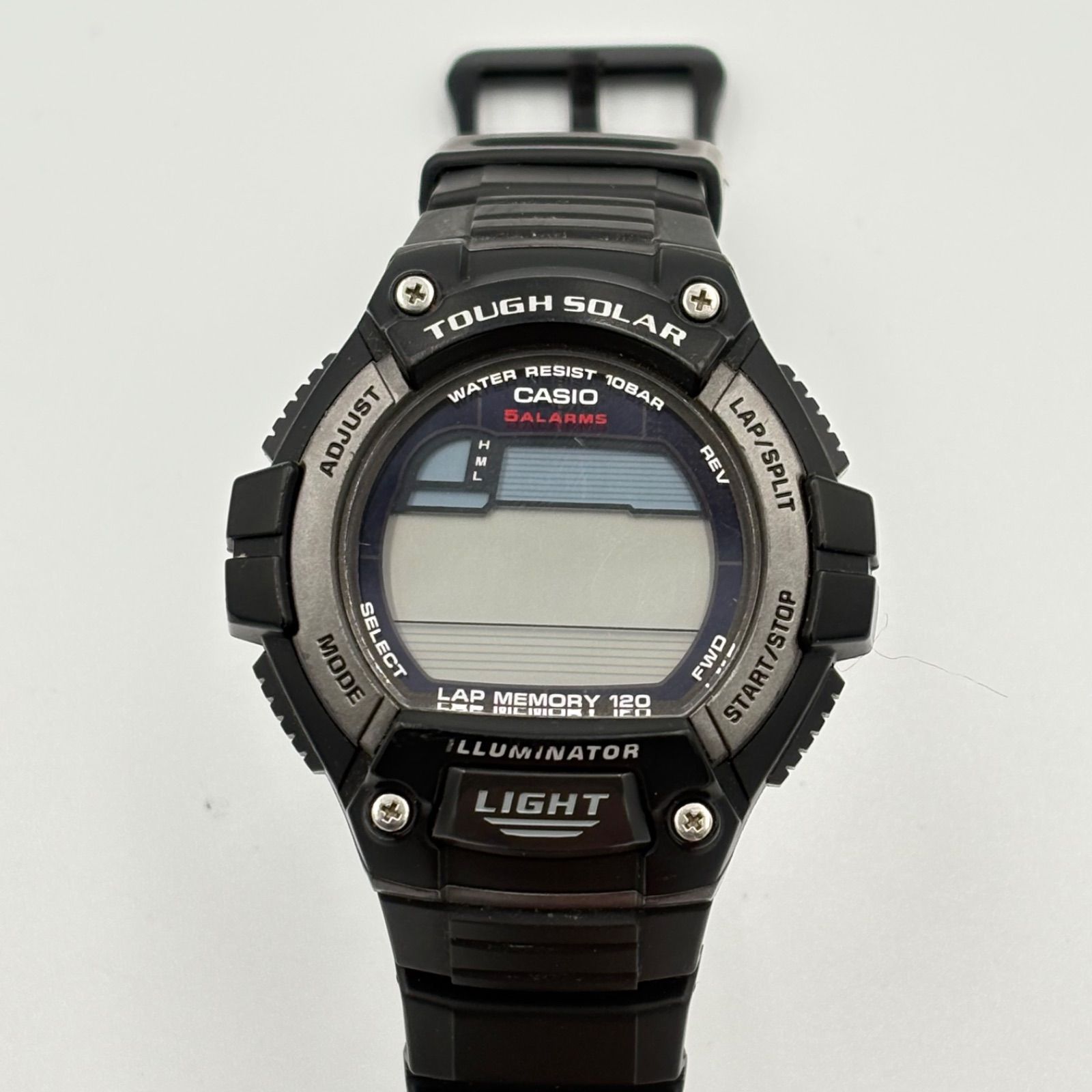 ◼︎カシオ タフソーラー W-S220 デジタルウォッチ ブラック ラバー 