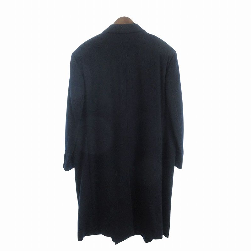 ダンヒル dunhill チェスターコート ロング カシミヤ 無地 紺 ネイビー