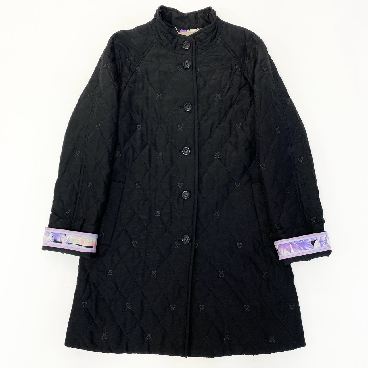 86a16 LEONARD FASHION レオナール キルティングジャケット ロング