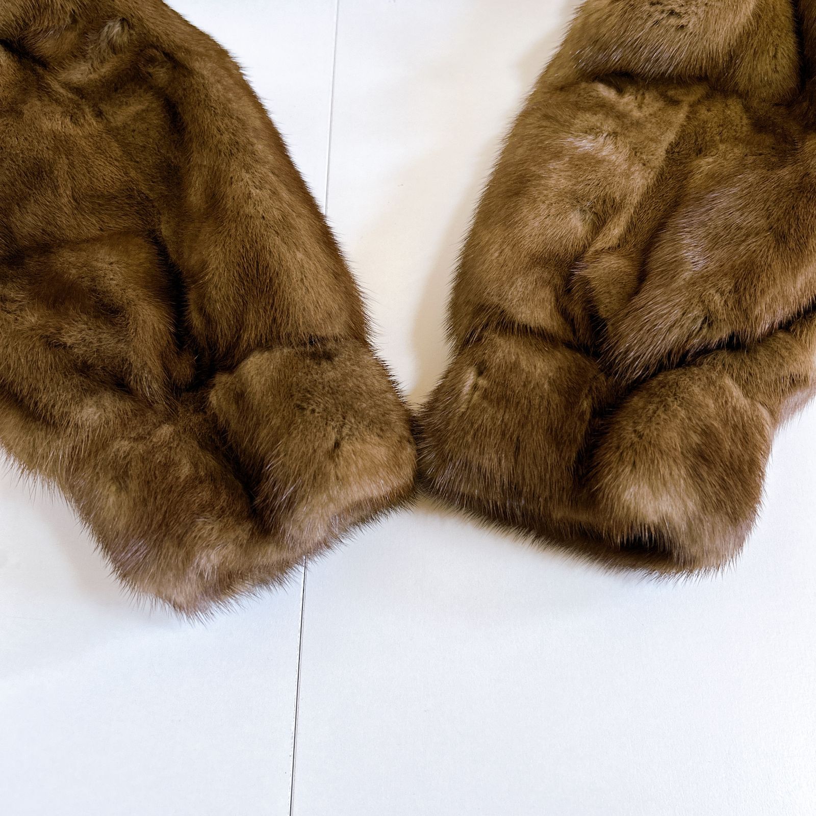 ミンク 毛皮 コート 11号 ベージュ レディース 中古美品 管理番号