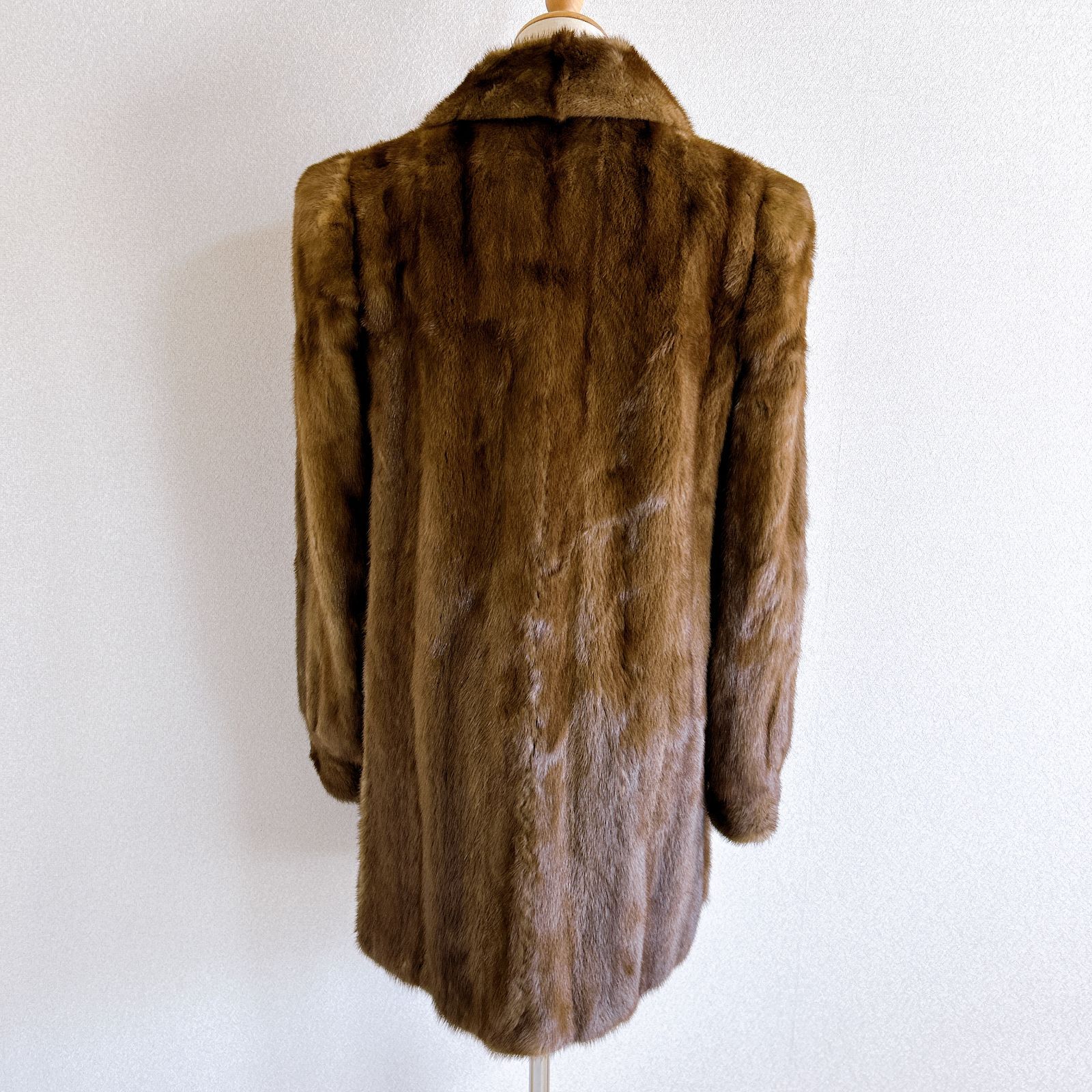 ミンク 毛皮 コート 11号 ベージュ レディース 中古美品 管理番号