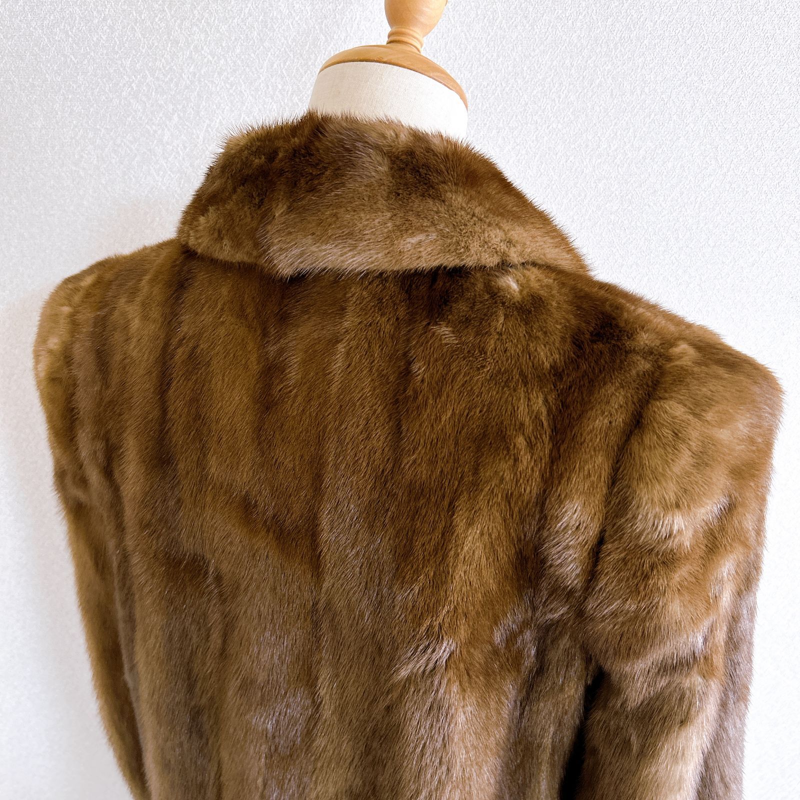 ミンク 毛皮 コート 11号 ベージュ レディース 中古美品 管理番号