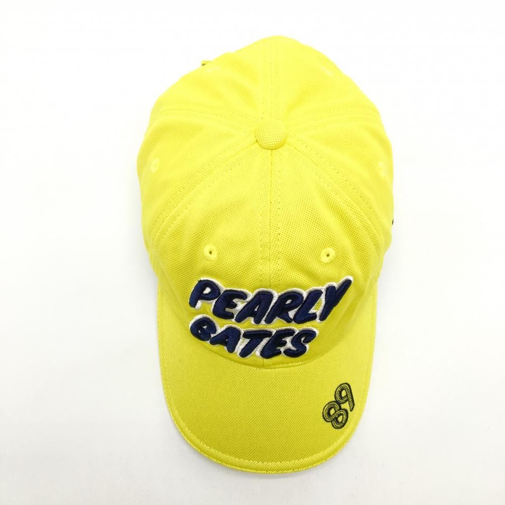 極美品　パーリーゲイツ　ゴルフウェア　キャップ&スカート　セット 美品】パーリーゲイツ キャップ イエロー系×ネイビー ロゴ刺しゅう FR