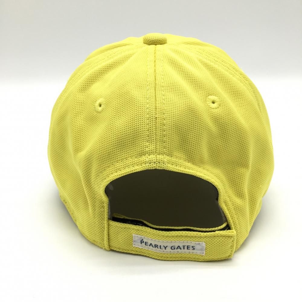 美品】パーリーゲイツ キャップ イエロー系×ネイビー ロゴ刺しゅう FR