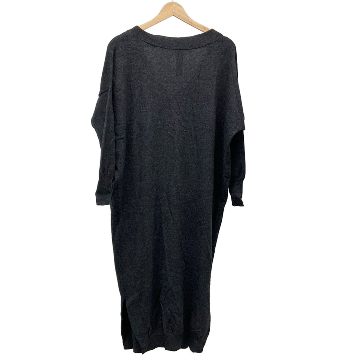 美品△nagonstansナゴンスタンス//パーカーワンピース 異素材 ロング丈